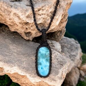 🌊 Larimar Stone Pendant Necklace 🌊